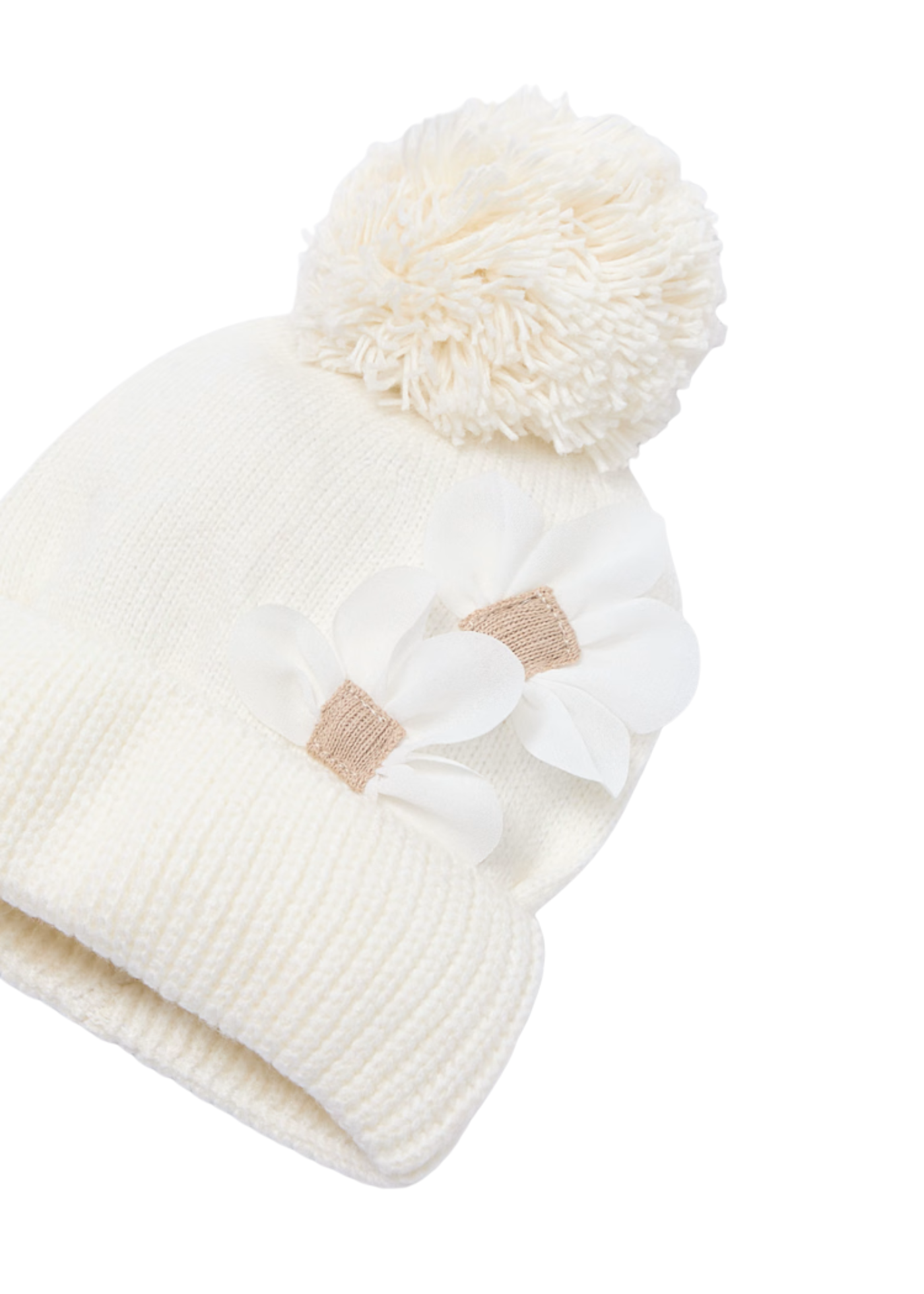 Set 3 Piese Caciula, Fular si Manusi Tricotate Crem 10071 Mayoral