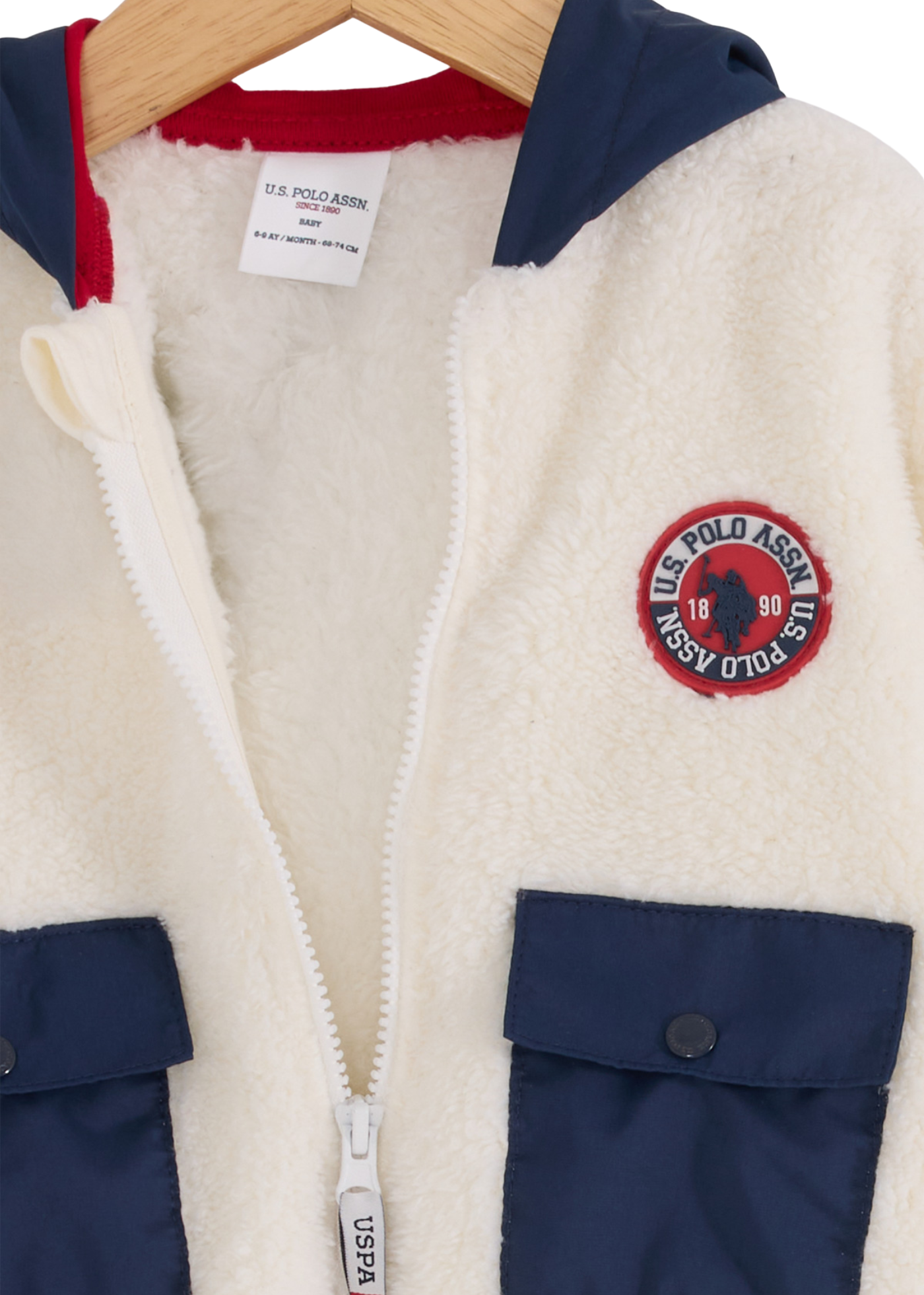Jacheta din Plus Ivory cu Bleumarin si Rosu USB2538 V1 Us Polo Assn