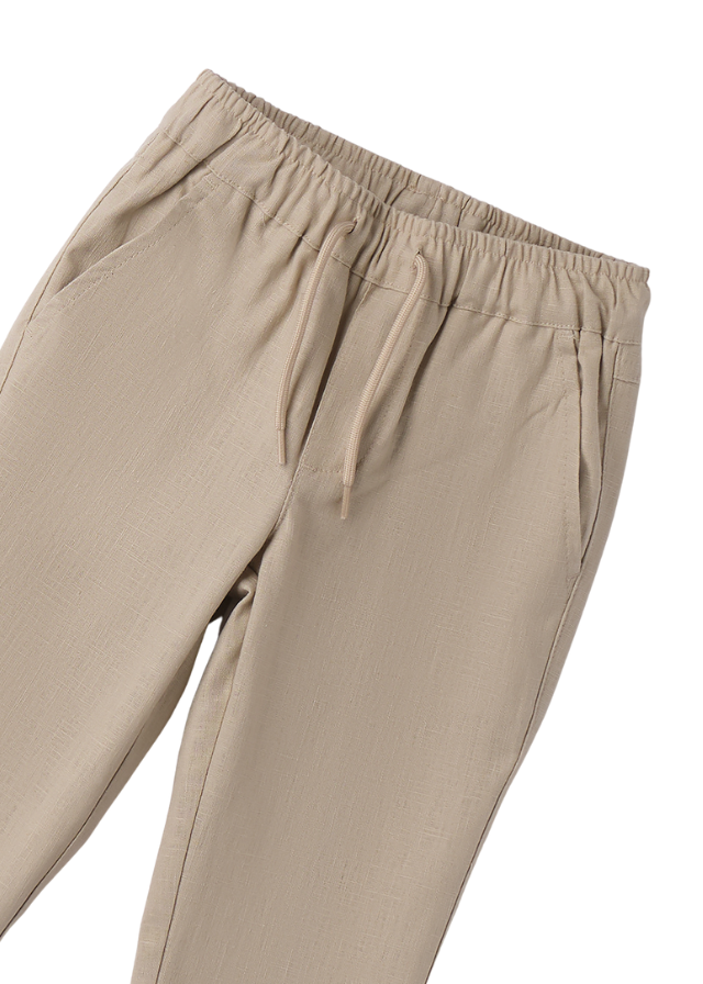 Pantaloni Lungi din In Bej 4.B273/00 iDO