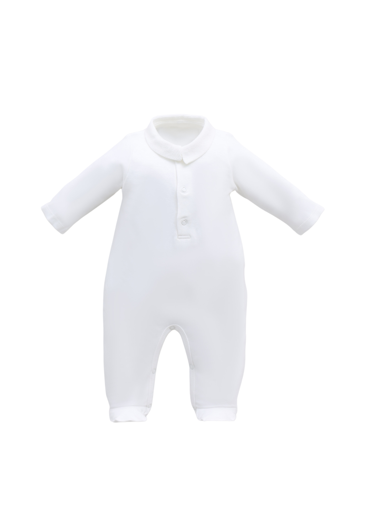 Set Salopeta Lunga Alba cu Lana Merinos cu Gluga si Blana si Salopeta Lunga Bumbac 9341 Leo King