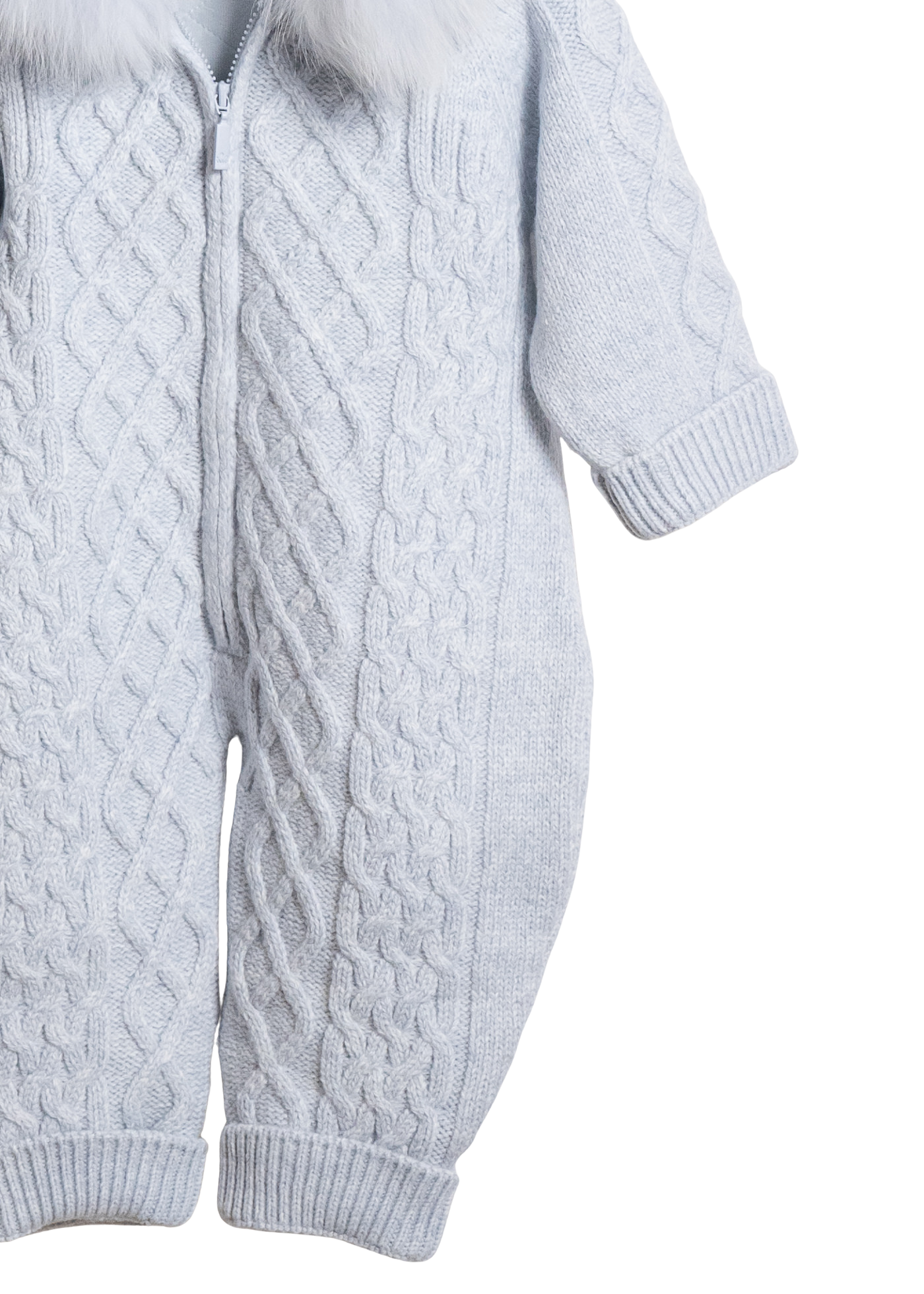 Combinezon Bleu cu Lana Merinos cu Blana la Guler si Fermoar 9423 Leo King