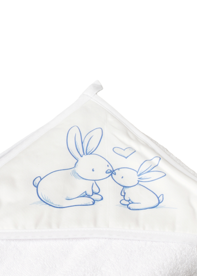 Prosop Baie cu Gluga Little Bunnies 100X100CM Alb KR-008-103 Tega Baby - Camera Bebelusului