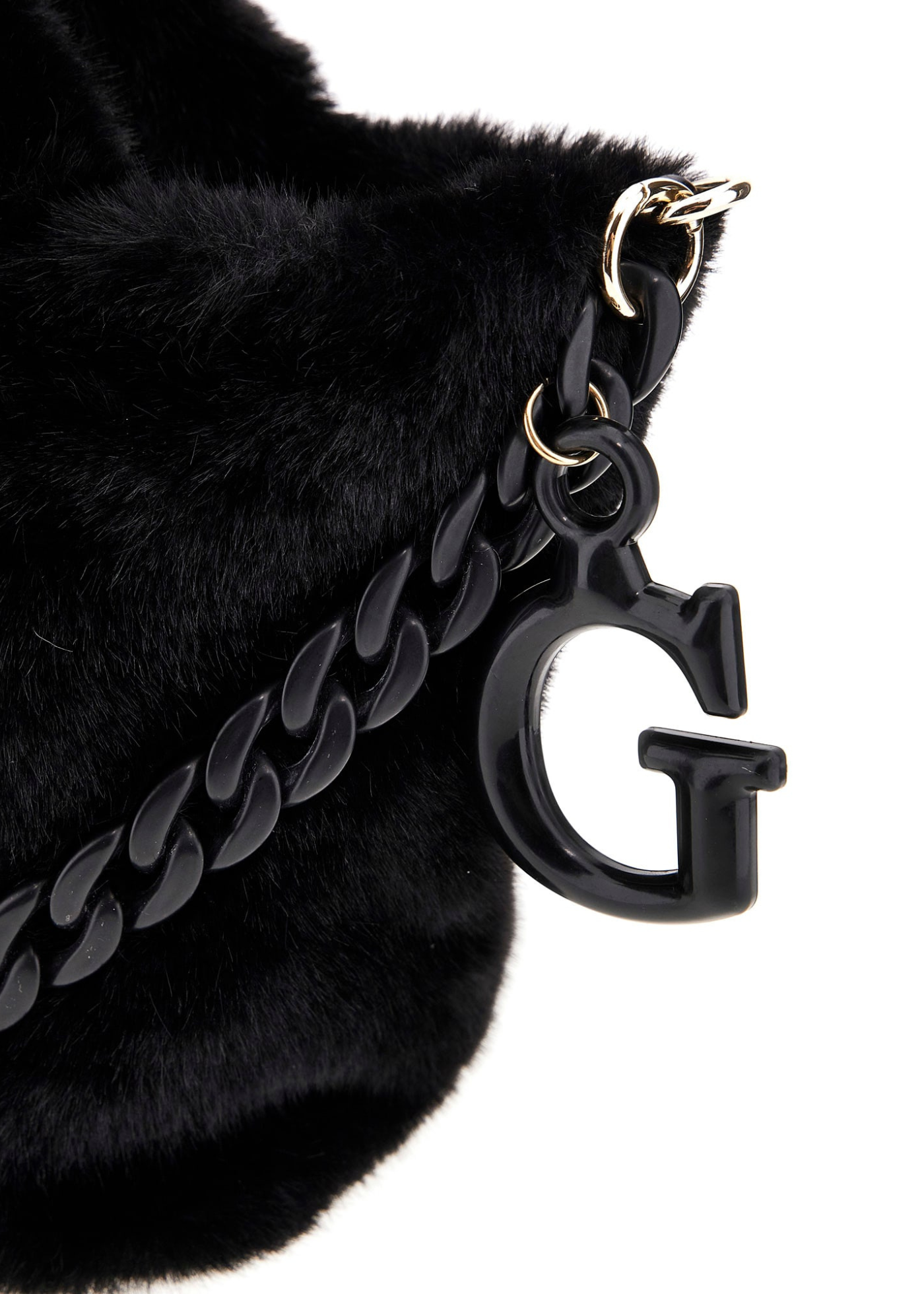 Geanta din Blana Neagra cu Lant J5BZ26 W3210 JBLK Guess