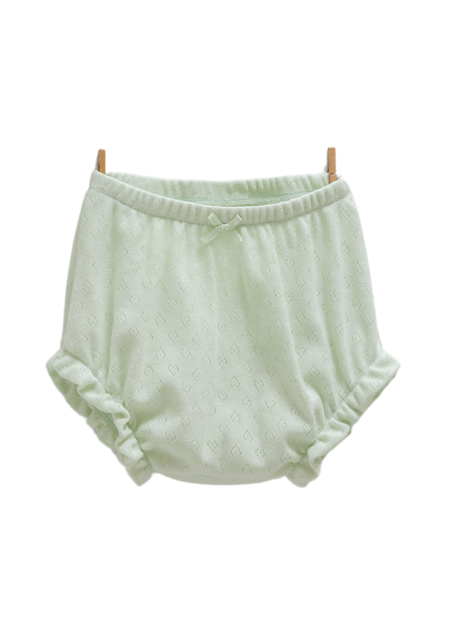 Set 2 Piese Verde Bumbac Perforat Top Maneca Scurta si Chilotel Move Girl TKK1681 Mell Sweet Baby