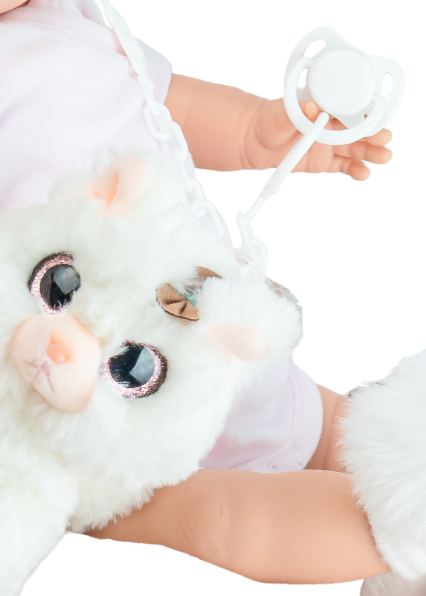 Papusa Alina Kawaii, Corp Moale Articulat cu Body, Botosei si Bentita Alba 1159 Marina&Pau