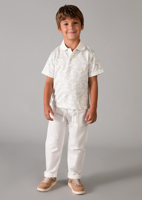 Pantaloni Lungi Lejeri Ivory cu In 3576 Mayoral