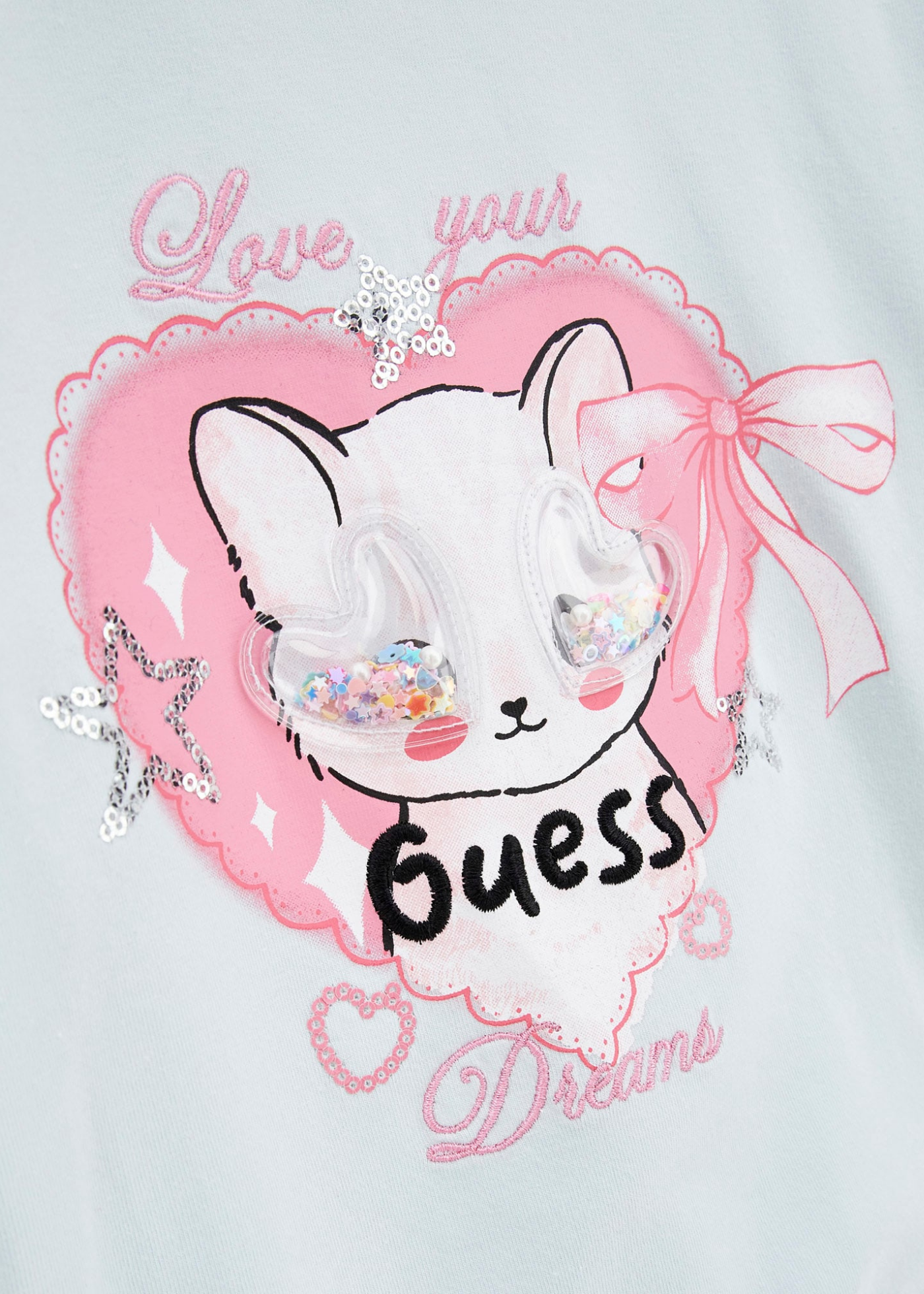 Bluza Bleu cu Maneca Lunga cu Imprimeu Pisica Roz K5YI03 K6YW4 A70J Guess
