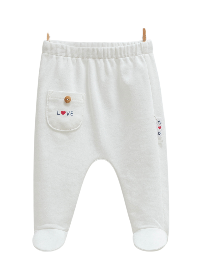 Set 2 Perechi de Pantaloni Lungi Crem cu Picior Family Love APU1387 Mell Sweet Baby