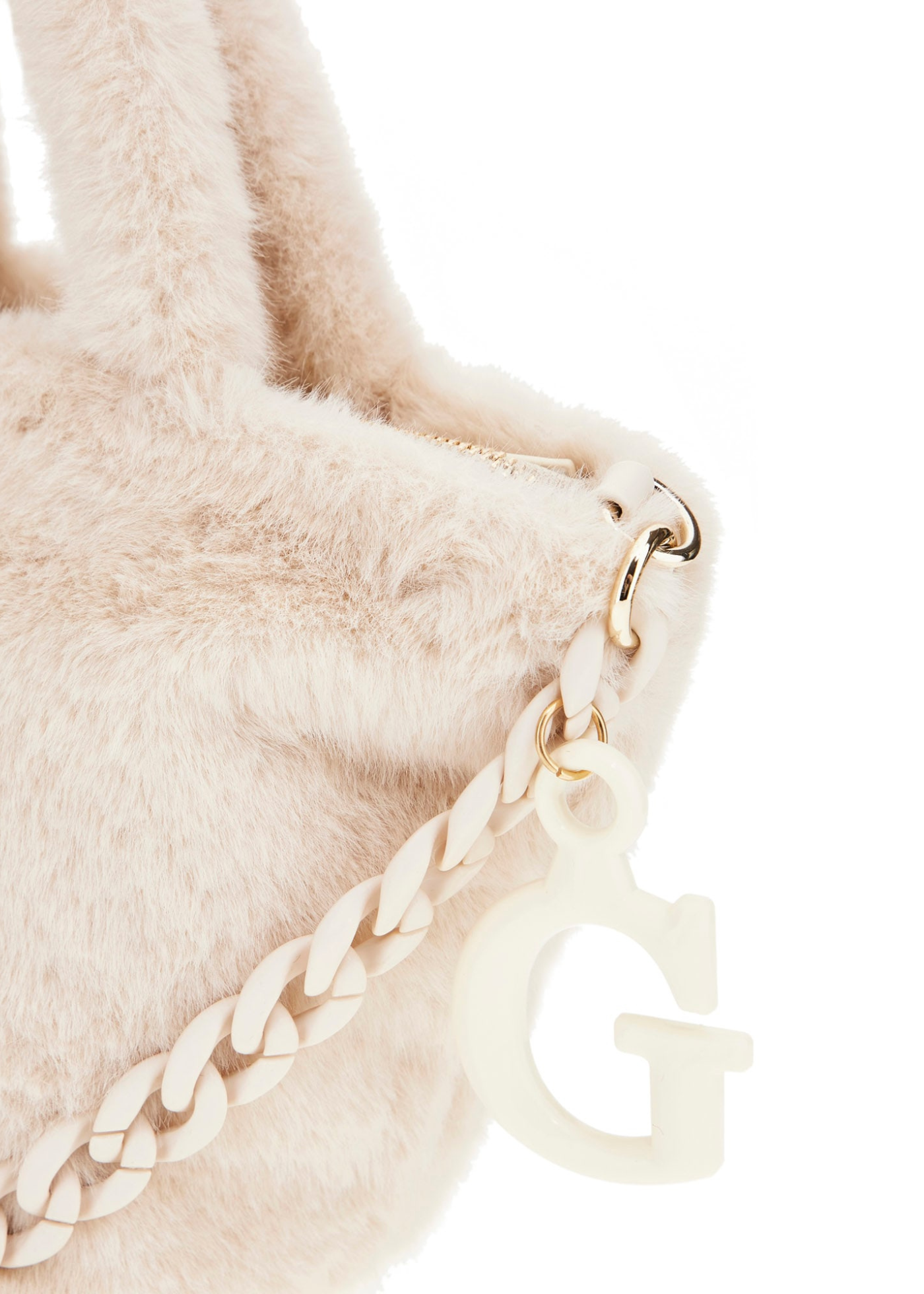 Geanta din Blana Crem cu Lant J5BZ26 W3210 G012 Guess