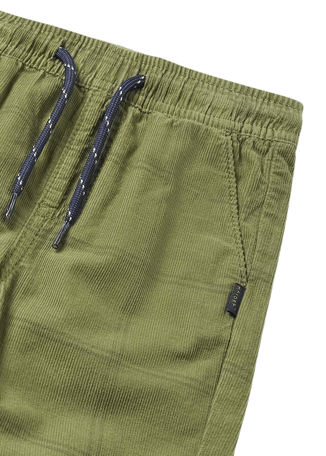 AnneBebe - Pantaloni Lungi pentru Baietei, Reiat Verde cu Snur in Talie 2536 Mayoral