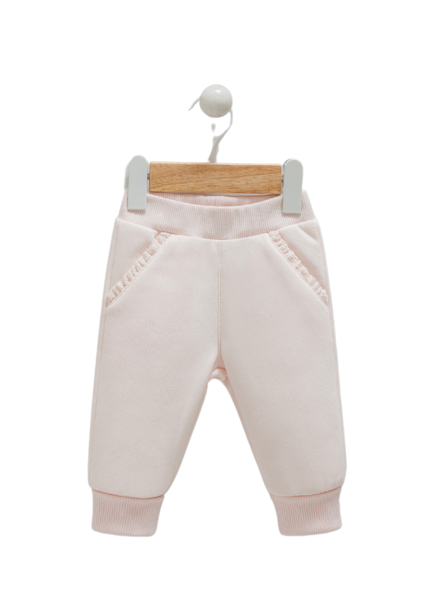 Trening 2 Piese Hanorac si Pantaloni Roz cu Imprimeu Inimi 1017 Mell Sweet Baby