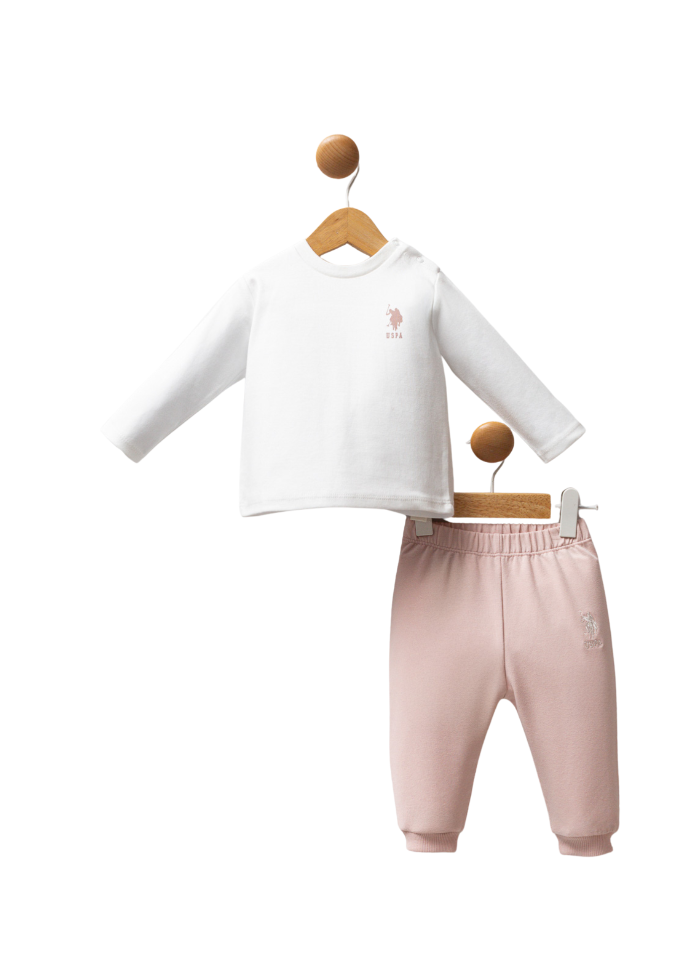 Trening 3 Piese Roz Pudra cu Flori USB2771 V1 Us Polo Assn