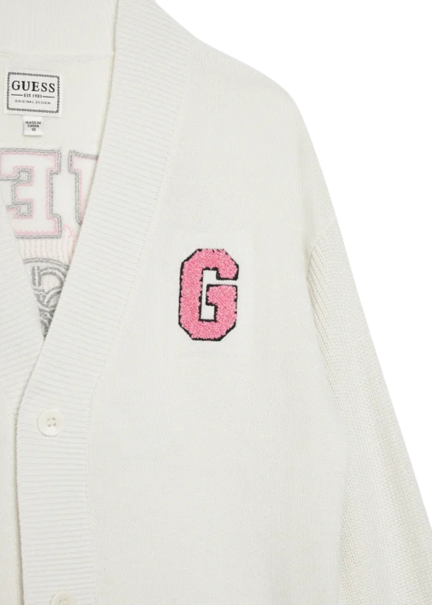 Cardigan Alb cu Nasturi J5YR11 Z3OF0 G011 Guess