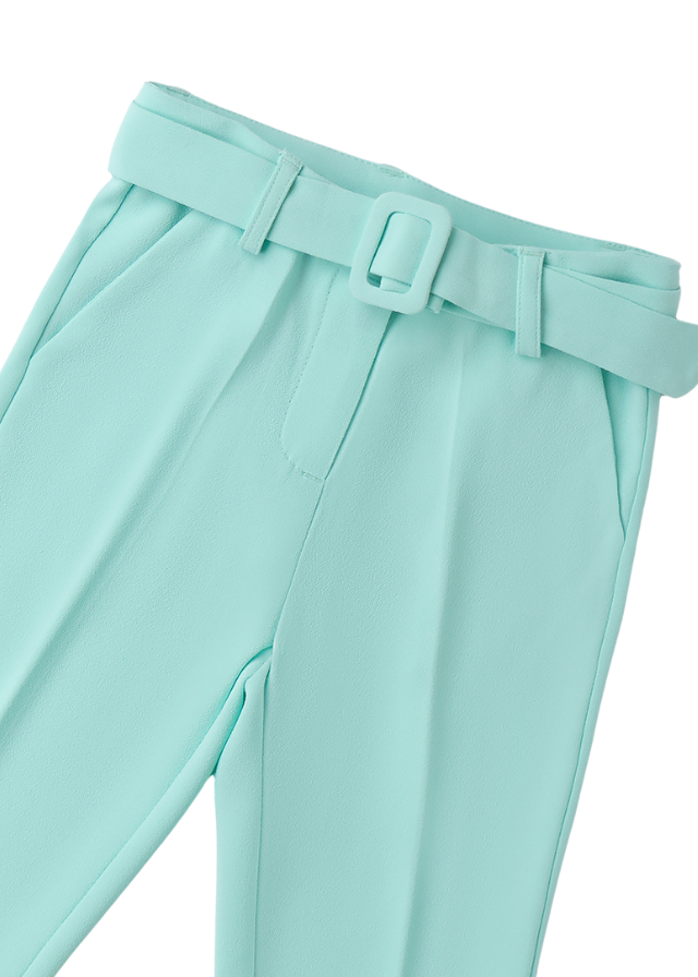 Pantaloni Lungi Verde Menta cu Curea in Talie 0.B320/00 Sarabanda