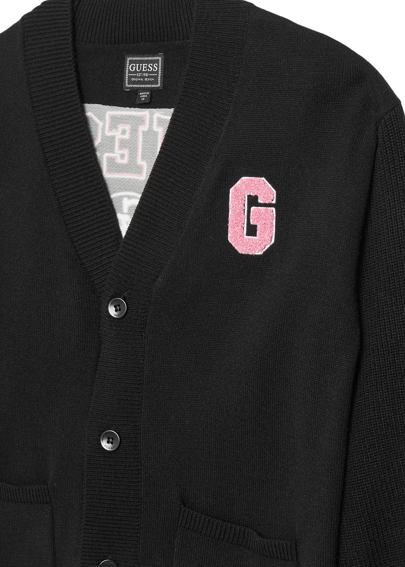 Cardigan Negru cu Nasturi J5YR11 Z3OF0 JBLK Guess