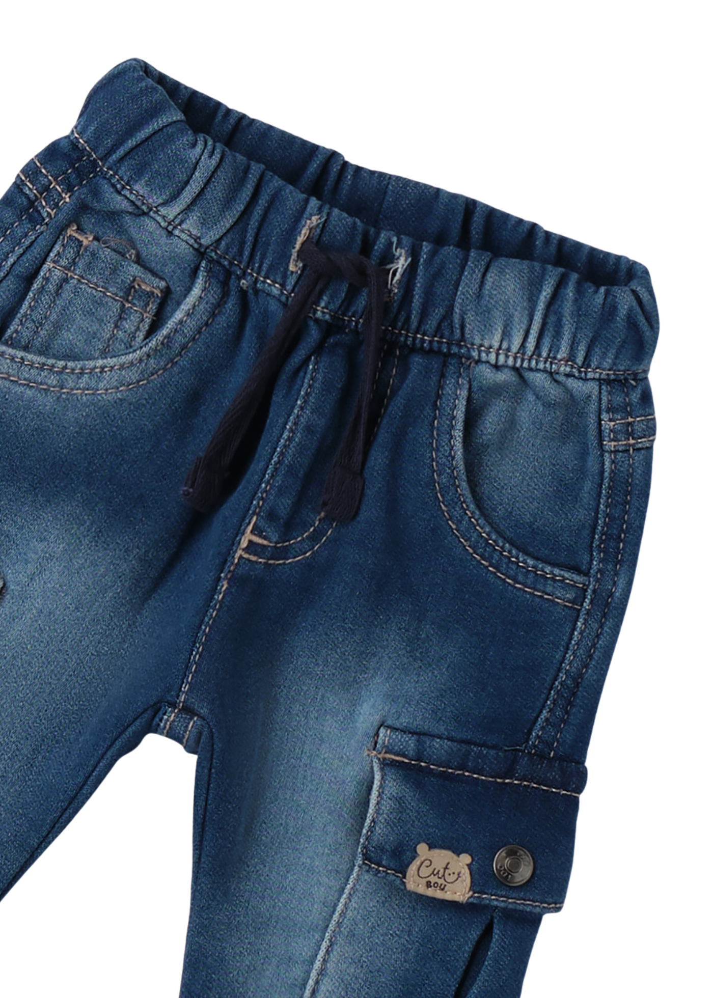 Pantaloni Lungi Denim cu Siret in Talie 4.F066 iDO