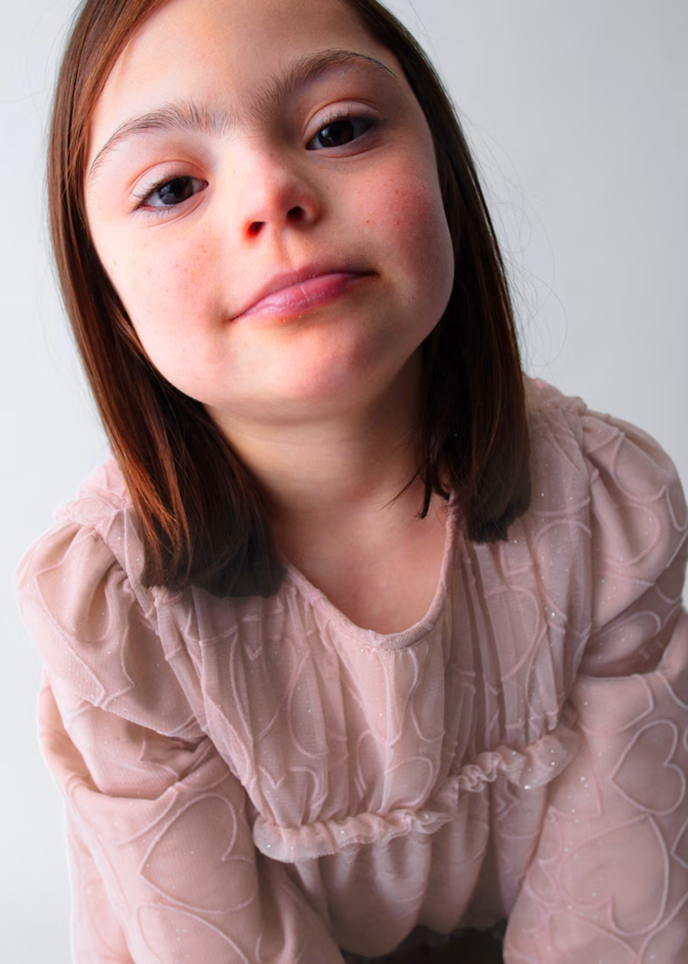 Rochie roz pudra cu maneca lunga din sifon fantasia 4919 Mayoral