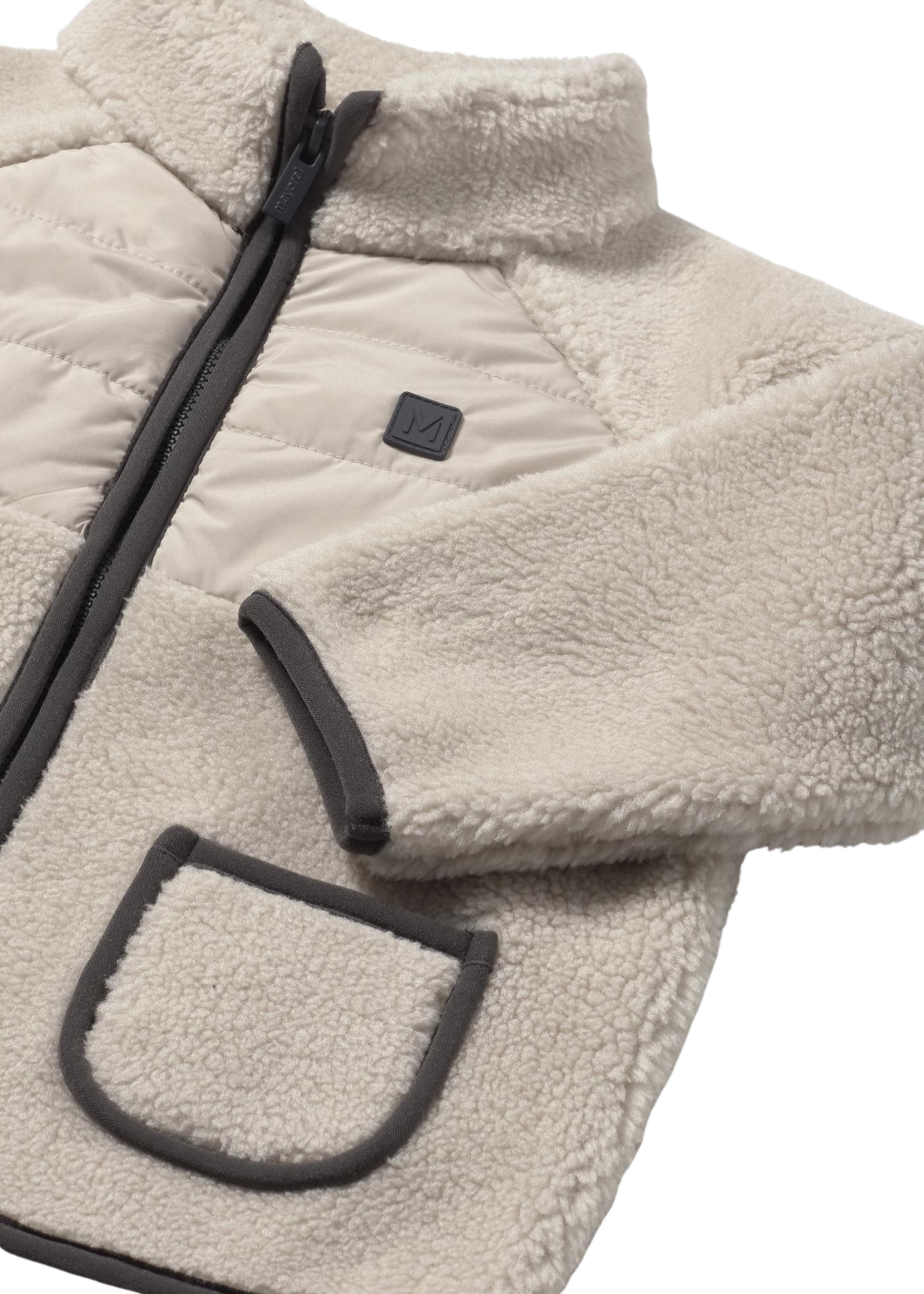 Hanorac Bej din Polar cu Fermoar 2427 Mayoral