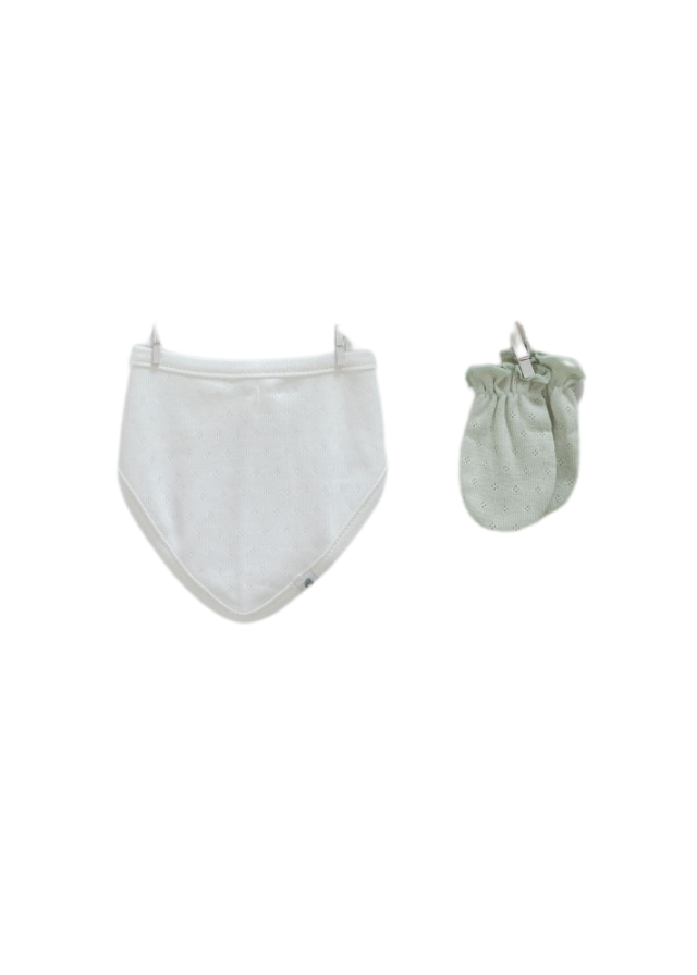 Set 5 Piese Crem cu Verde si Imprimeu Calut pentru Fetite 9850 Mell Sweet Baby