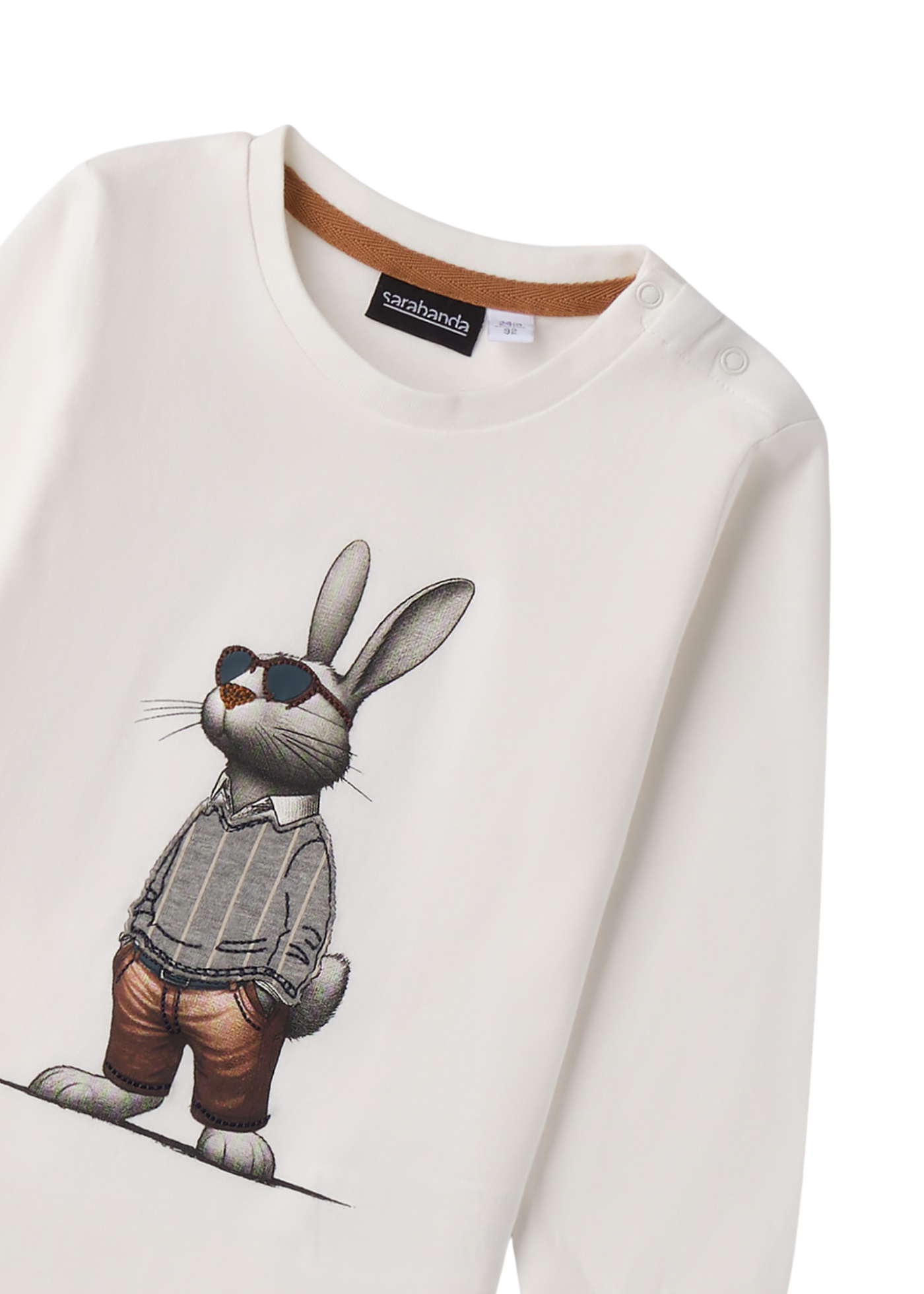 Bluza Crem cu Maneca Lunga Imprimeu Iepure 0.F131/00 Sarabanda