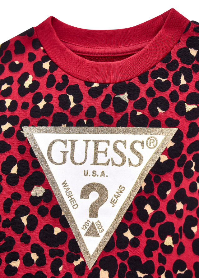 Bluza Sport Ciclamen cu Imprimeu Leopard K4BQ00 KAD73 P67P Guess