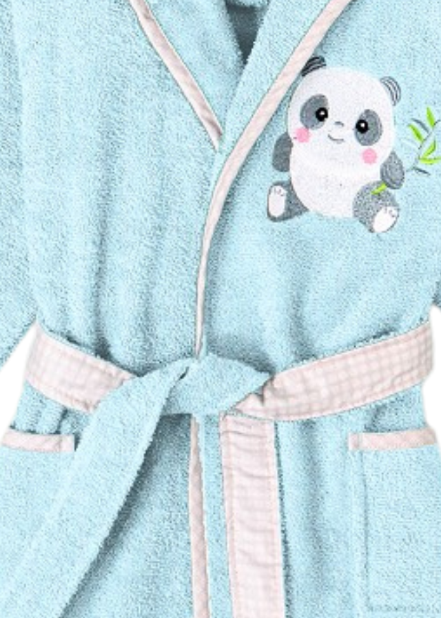Blue Teddy Bear Bathrobe 2-4 years 00515C-T2-4-01 Don Algodon