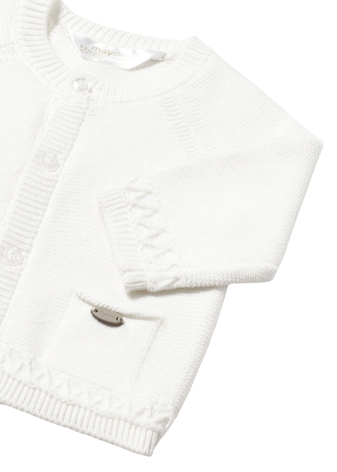 Cardigan Tricotat Crem cu Nasturi 2337 Mayoral