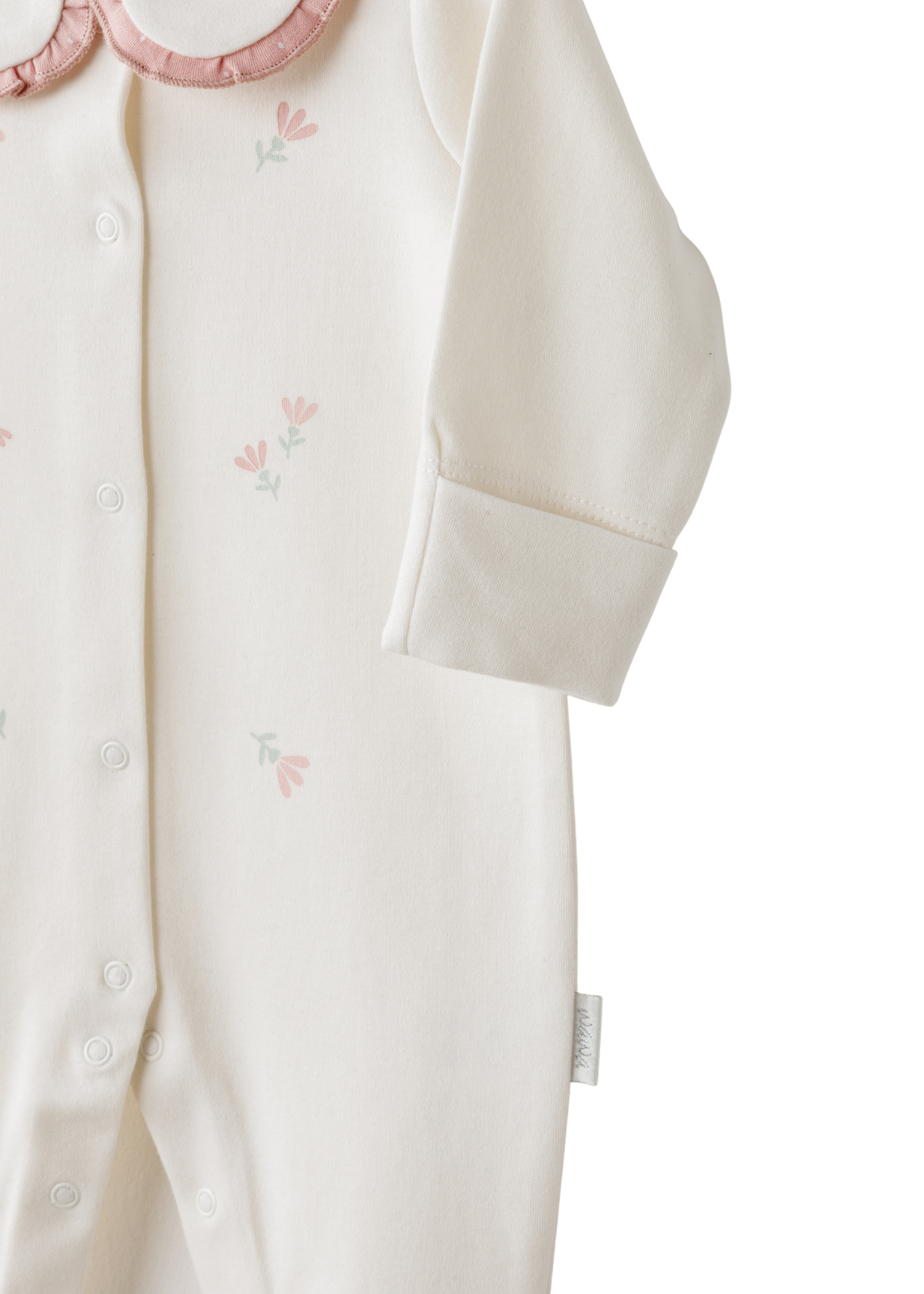 Salopeta Lunga Crem cu Flori Roz Ac26093 Andywawa