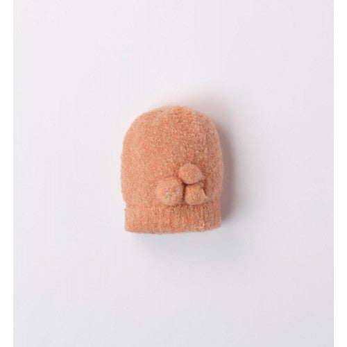 Caciula caramel tricot bucle cu 3 ciucuri col 1133 art 7031 iDO