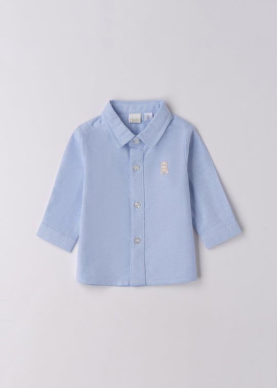 Camasa bleu baietei cu maneca lunga art 4.F038/00 iDO