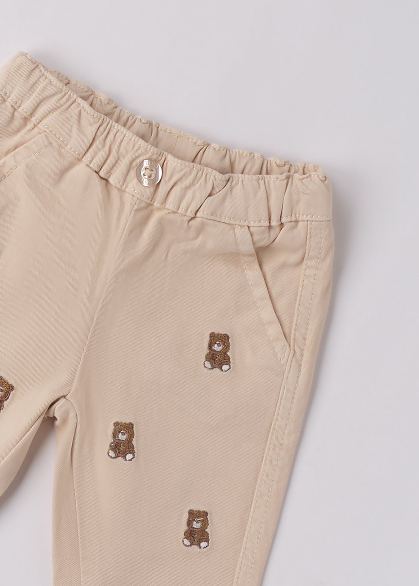 Pantaloni Lungi Baietei Bej Broderie Ursi 4.F070/00 iDO