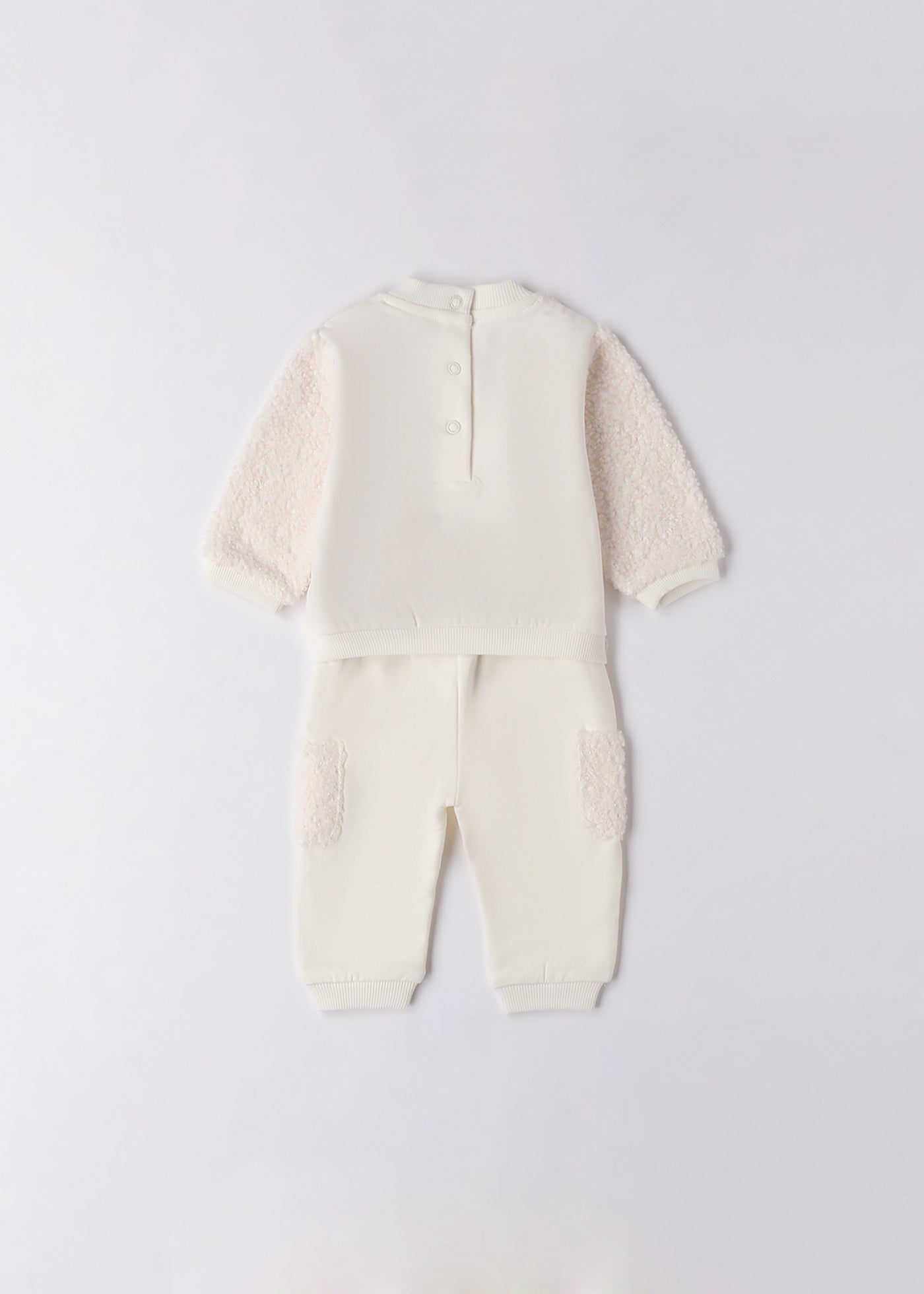 Set 2 Piese Fetita Crem Bluza Sport Buclele si Pantaloni Lungi 4.F095/00 iDO