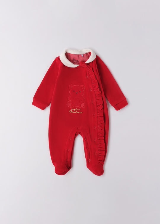 Salopeta Fetite Lunga Velur Rosu Cu Urs 4.F180/00 iDO