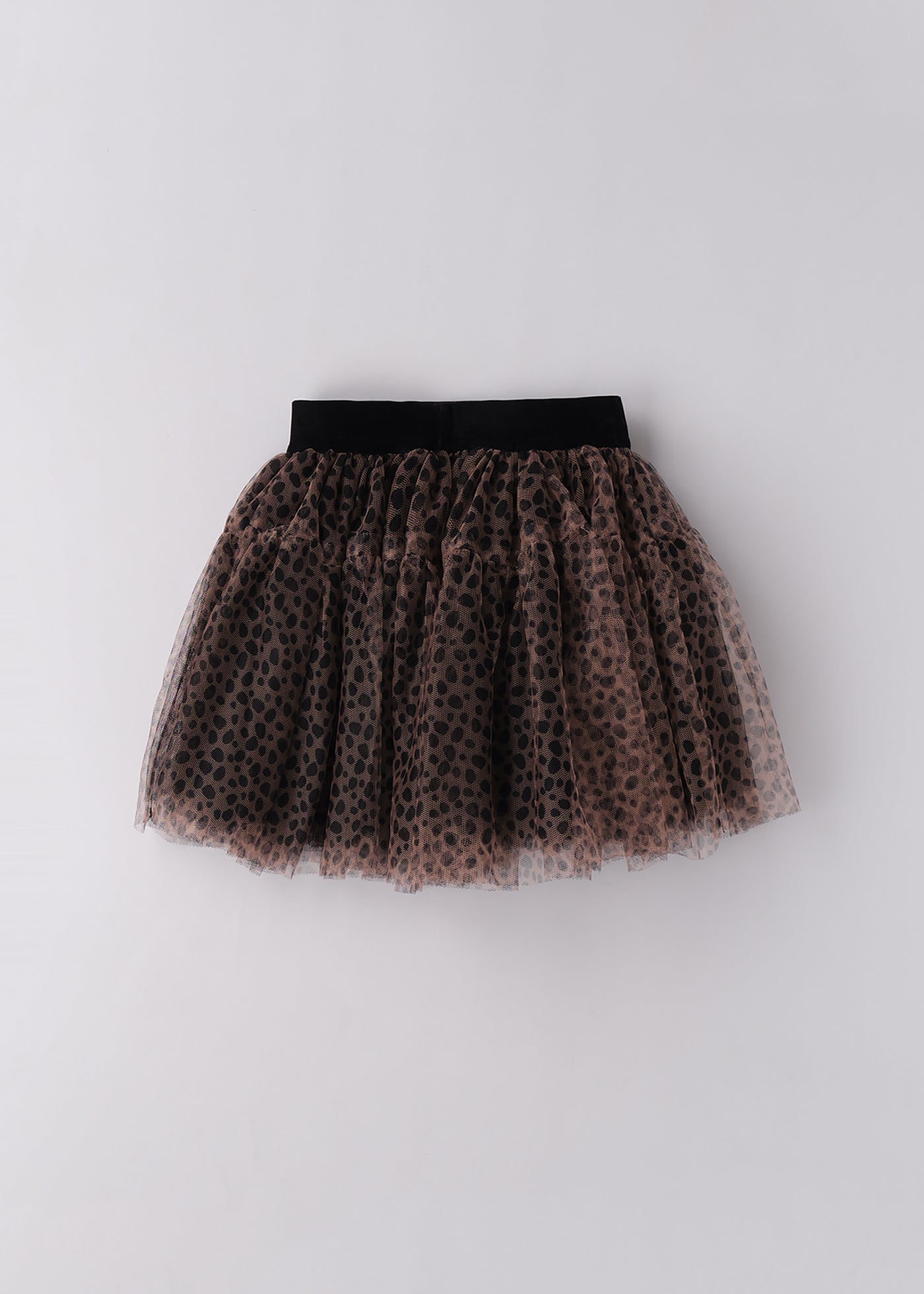 Fusta Fete Neagra Cu Tull Imprimeu Bej 4.F363/G0 iDO