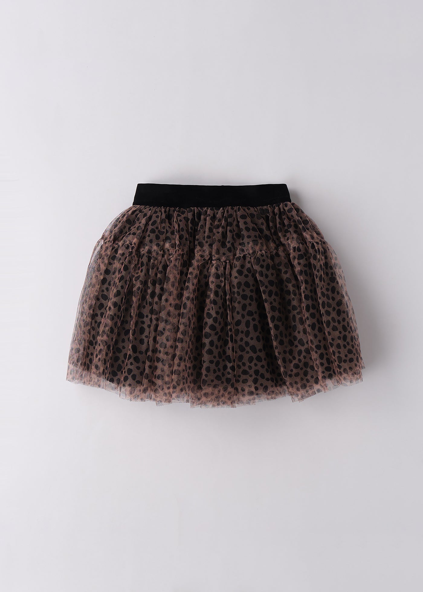 Fusta Fete Neagra Cu Tull Imprimeu Bej 4.F363/G0 iDO