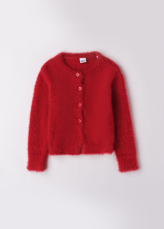 Cardigan Rosu Pufos Tricotat Fete 4.F723/00 iDO