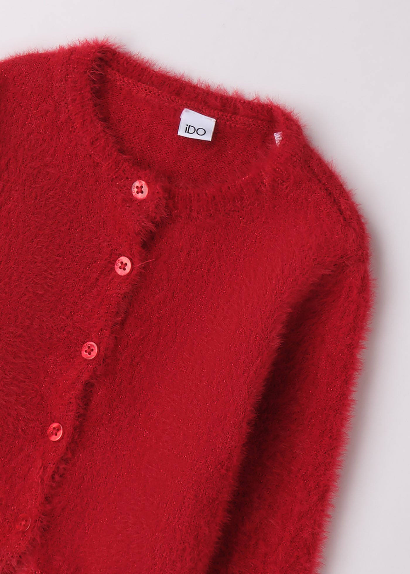 Cardigan Rosu Pufos Tricotat Fete 4.F723/00 iDO