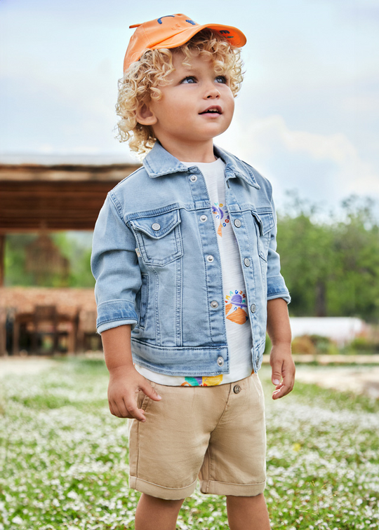 Pantaloni Scurti Bej din Bumbac si In cu Siret in Talie 1227 Mayoral