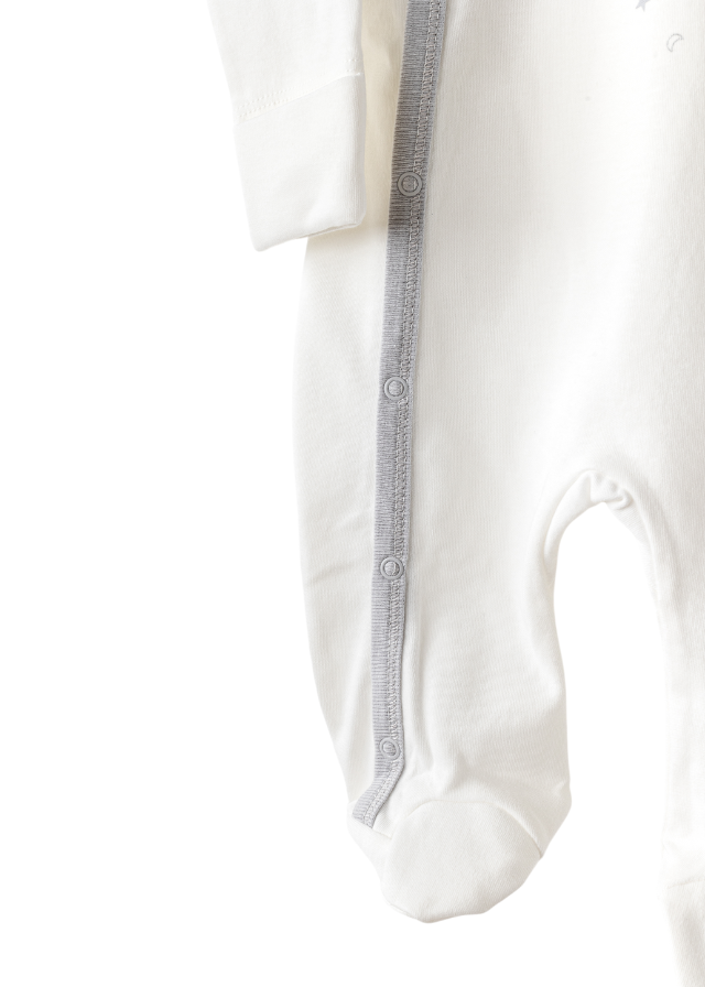 Salopeta Lunga Crem si Fes Gri cu Stele Mommy’s Little Star AC25705 Andywawa