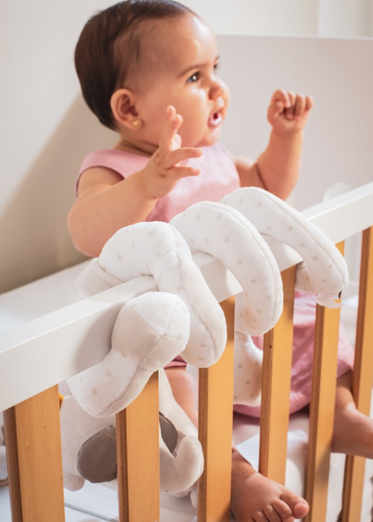 Spiral For Stroller or Cot Leon White-Grey LEO03 Don Algodon