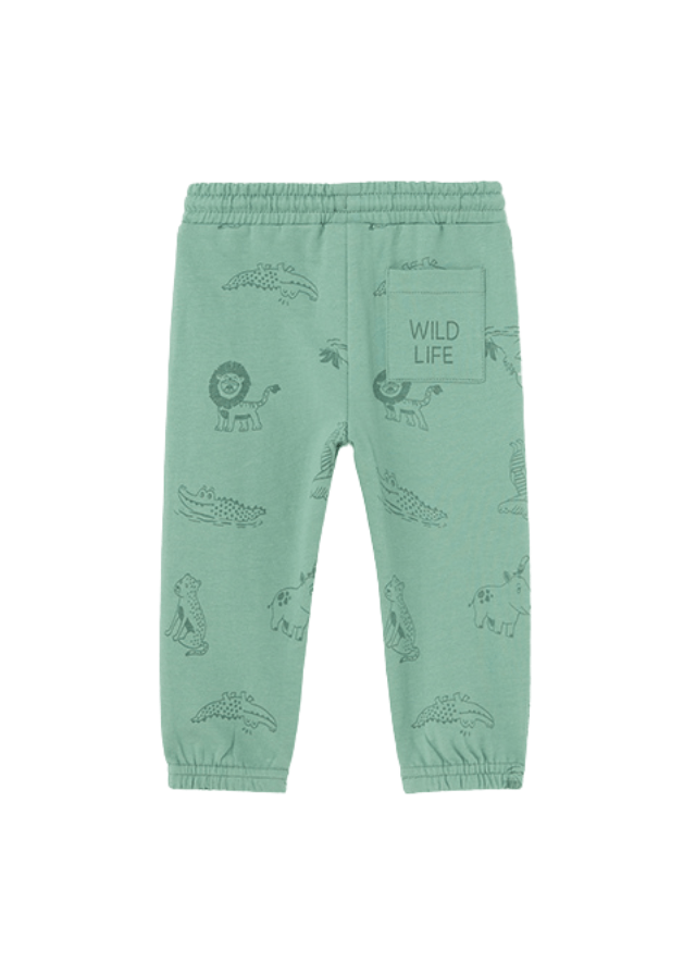 Pantaloni Lungi Sport, Verde cu Imprimeu Animale pentru Baietei 1550 Mayoral