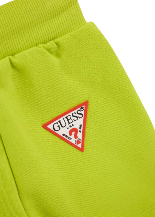 Set 2 Piese Tricou Alb Cu Bleumarin Si Pantaloni Scurti Verde Lime I5RG08 K8HM4 P8CP Guess