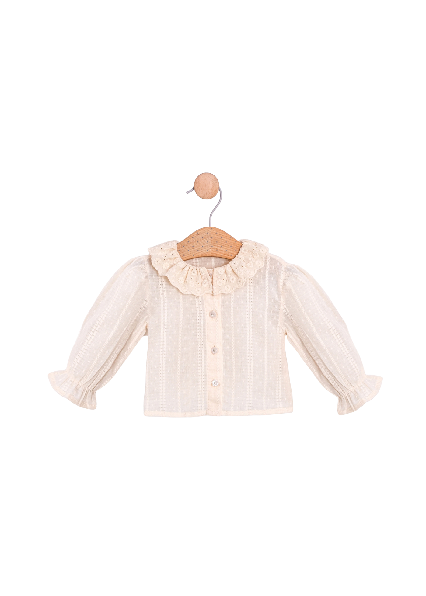 Set 3 Piese Camasa Bej Fusta Dantela si Tull Bej si Cardigan Rosu 3760 Mino Baby