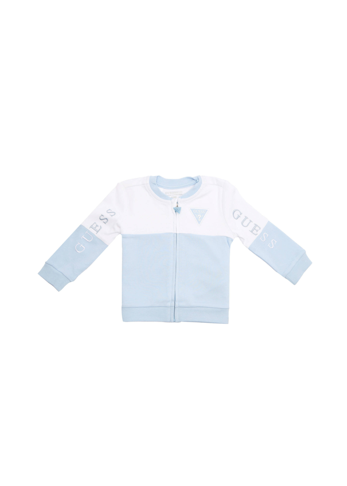 Trening 3 Piese Alb cu Bleu Body Hanorac si Pantaloni H4YW00 KA6W4 FI96 Guess