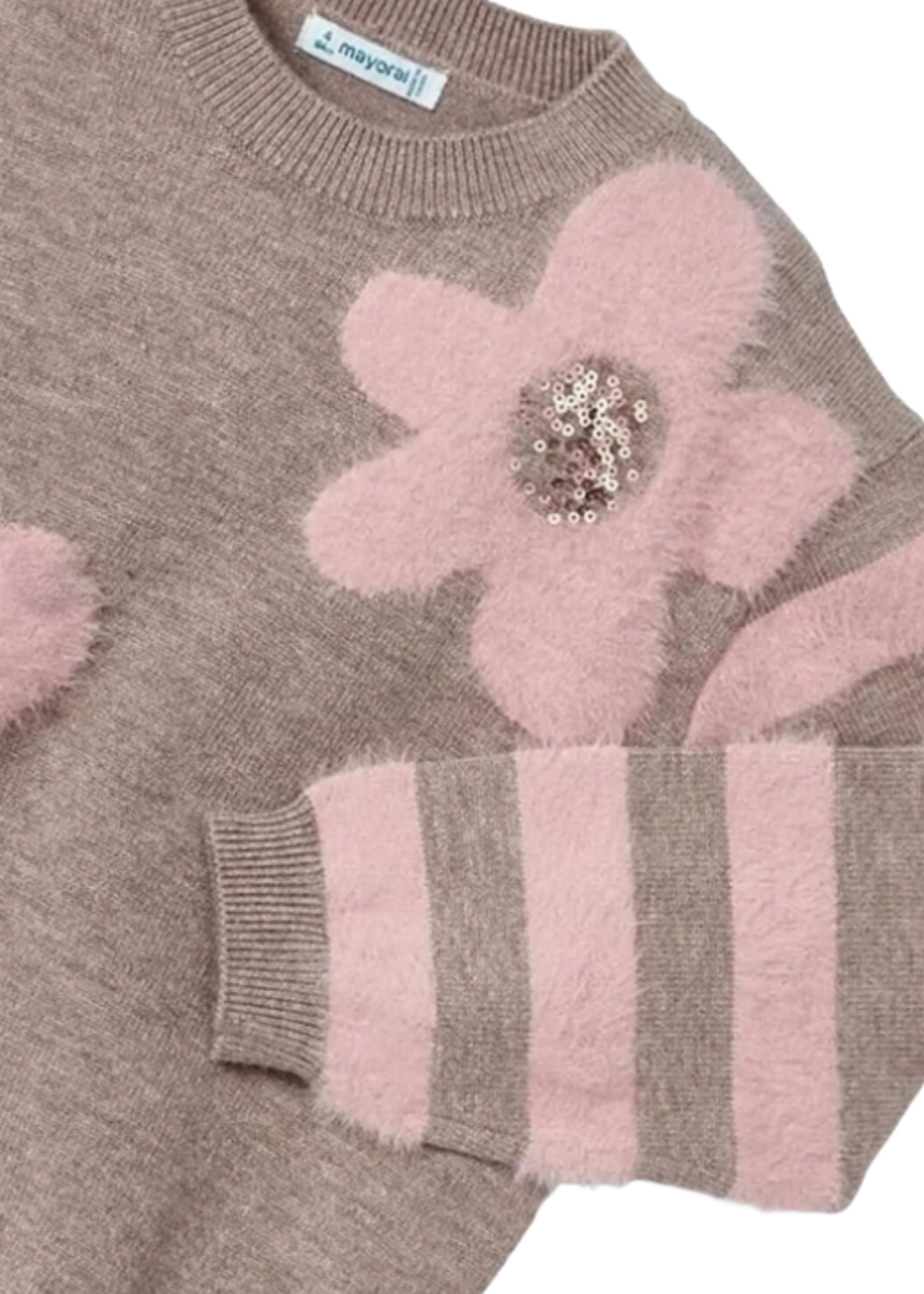 Pulover Bej cu Flori Roz 4306 Mayoral