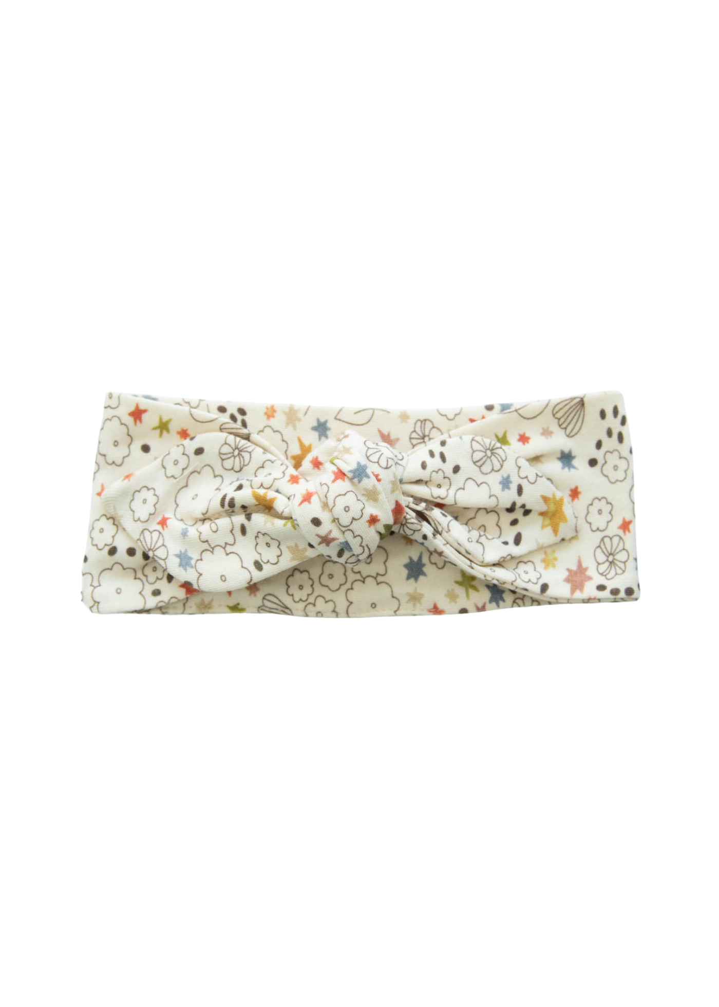 Set 3 Piese Bumbac Organic Bej cu Flori Bluza Pantaloni si Bentita S58744 Kitikate