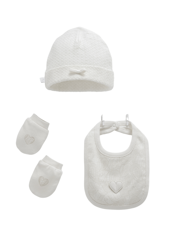 Set 3 Piese Fes Baveta si Manusi Crem TAK2081 Mell Sweet Baby