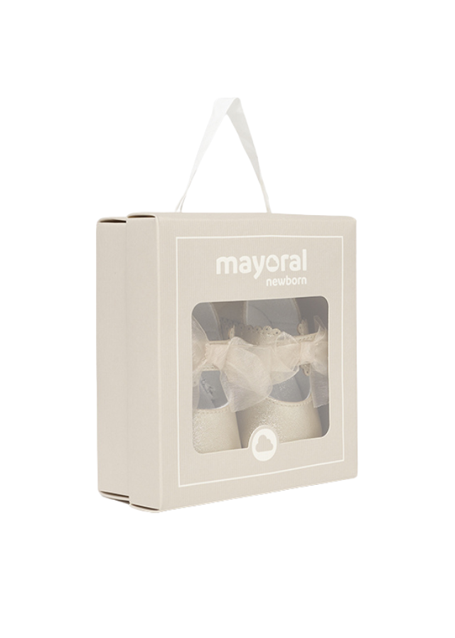 Balerini Bej Aurii cu Funda Organza 9791 Mayoral