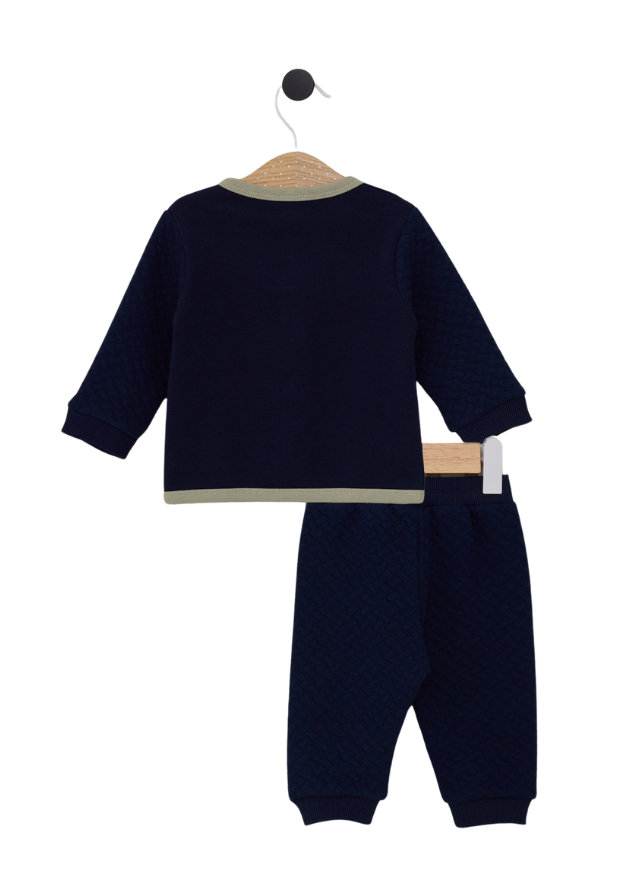 Set 3 Piese Jacheta cu Capse si Pantaloni Bluemarin si Bluza Ivory USB2067 V1 Us Polo Assn