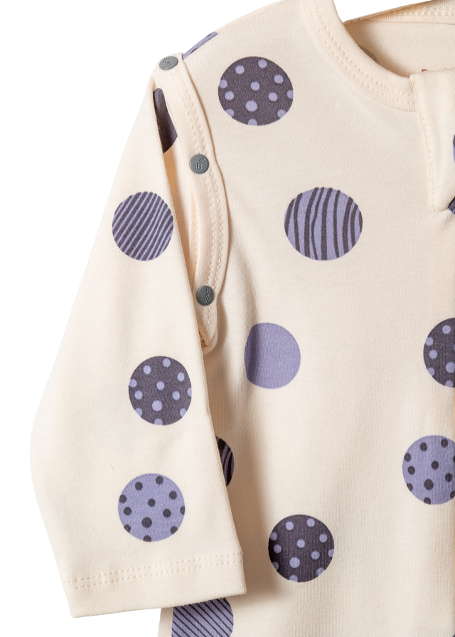 Sac de Dormit Bumbac Organic Crem cu Imprimeu Planete Albastre 10000 Bubbles